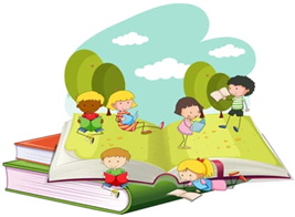 grafika dzieci z książką