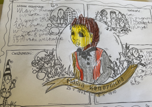 Praca ucznia na temat Marii Konopnickiej.