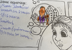 Praca ucznia na temat Marii Konopnickiej.