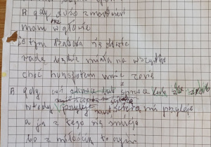 Rękopis wiersza Pana Jurka.