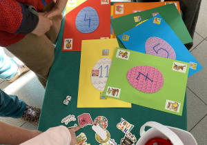 Uczniowie podczas zabawy Easter Lottery Quiz.