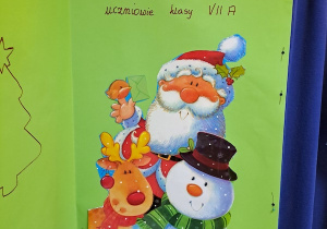 Jedne z życzeń bożonarodzeniowych z kartek przygotowanych przez uczniów.
