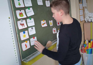 Uczeń tworzy słowniczek obrazkowy.