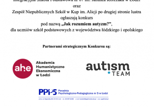 Organizatorzy, Partnerzy i Fundatorzy nagród Konkursu - Jak rozumiem autyzm?